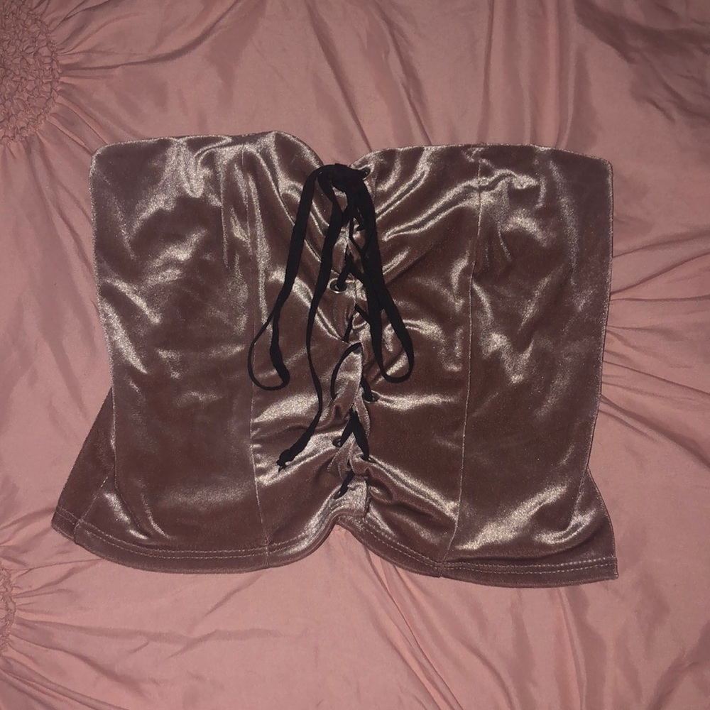 Charlotte Russe velvet cropped tube top